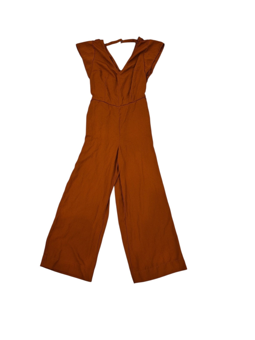 a new day Rust-Orange V-Neck Wide Leg Jumpsuit